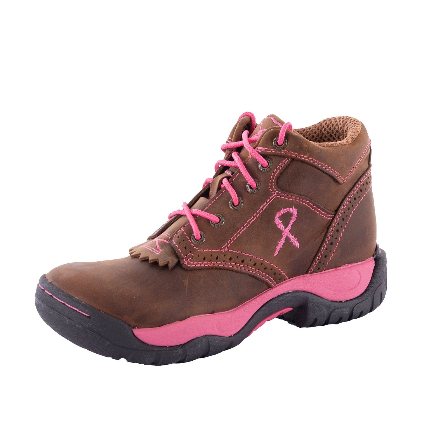 Twisted X Womens Pink Ribbon All Around Lace Up Boots - TCWAL0007