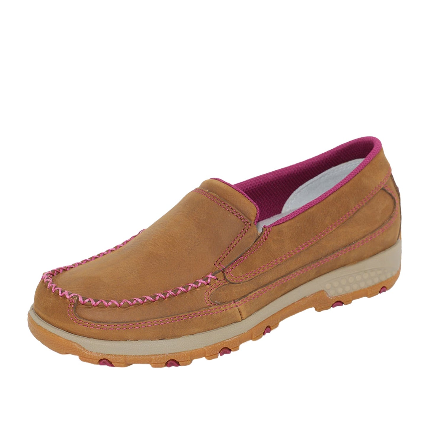 Twisted X Womens Cellstretch Slip On Mocs - Brown / Raspberry / TCWXC0060