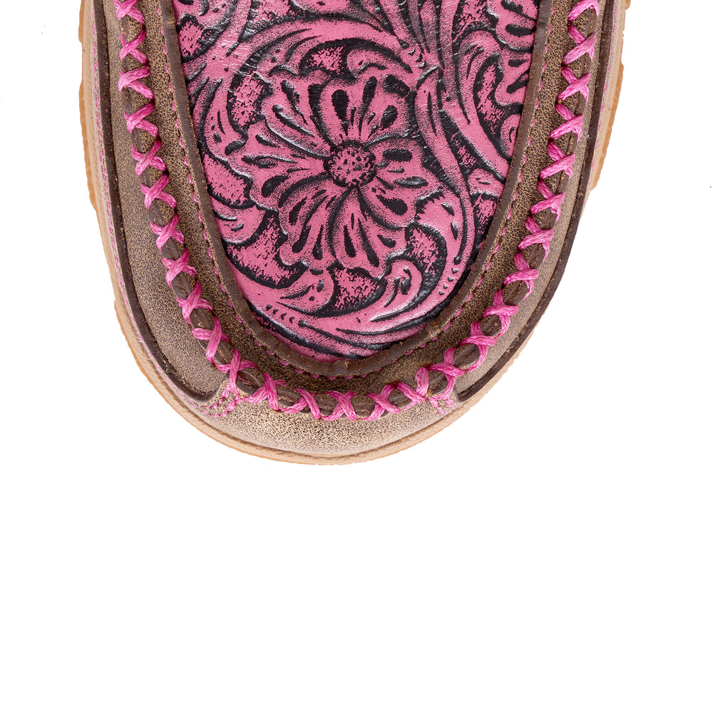 
                      
                        Twisted X Womens Tooled Pink Cellstretch Mocs - TCWXC0068
                      
                    