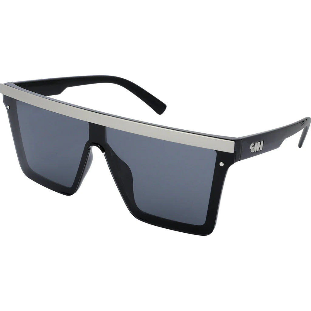 SIN 'The Bar' Sunglasses - Black / Matt Silver