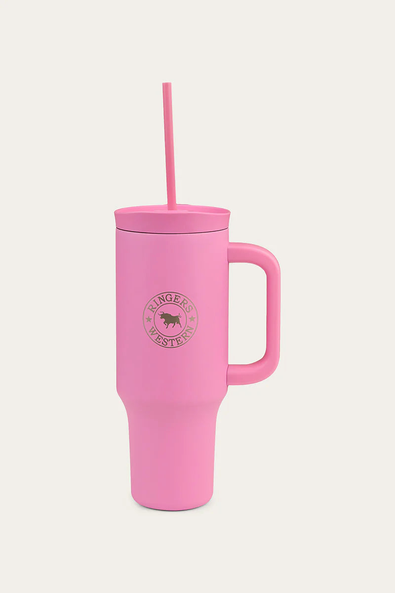 Ringers Western The Original Roadie Drink Bottle - Pastel Pink / White / Turquoise