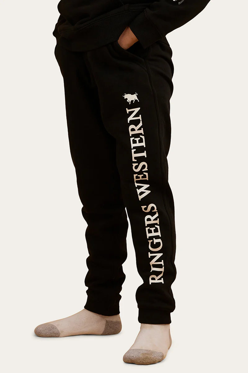 Ringers Western Kids Durango Track Pants - Black / White