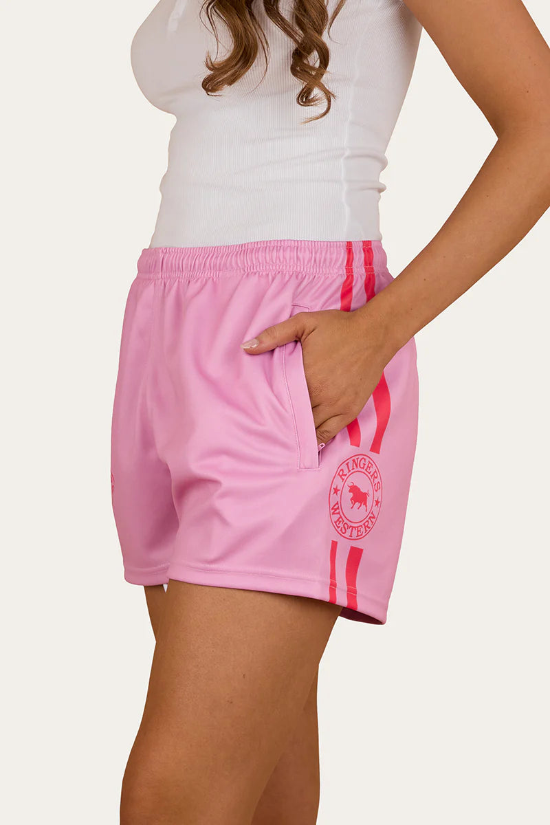 Ringers Western Footy Shorts - Pastel Pink