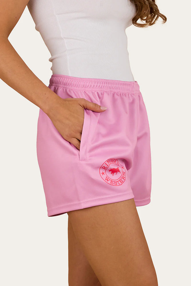 
                      
                        Ringers Western Footy Shorts - Pastel Pink
                      
                    