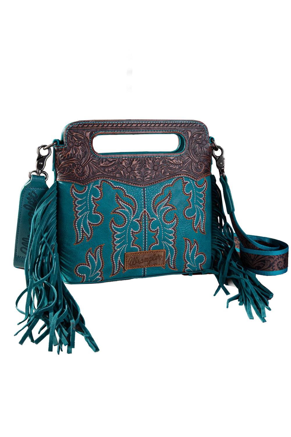 Wrangler Embroidered Fringe Crossbody Bag - X4S2961BAG - TURQUOISE