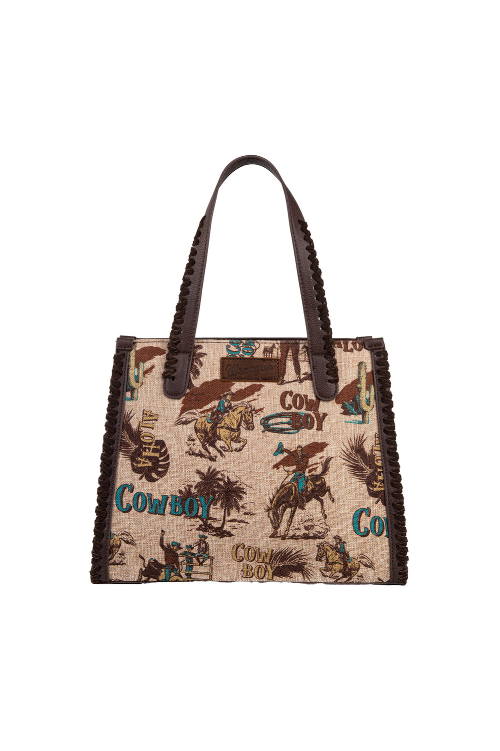 Wrangler Cowboy Printed Canvas Tote Bag - X4S2965BAG