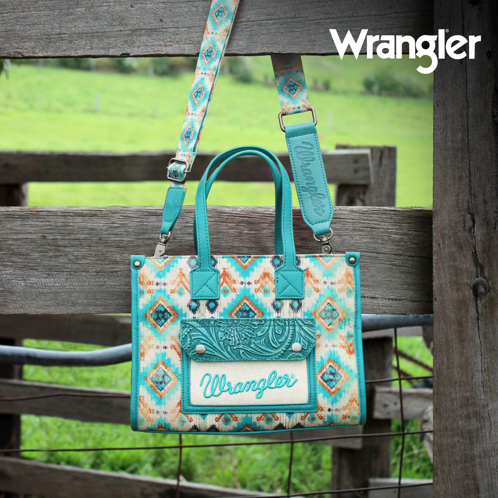 Wrangler Aztec Crossbody Tote Bag X4S2971BAG - Turquoise