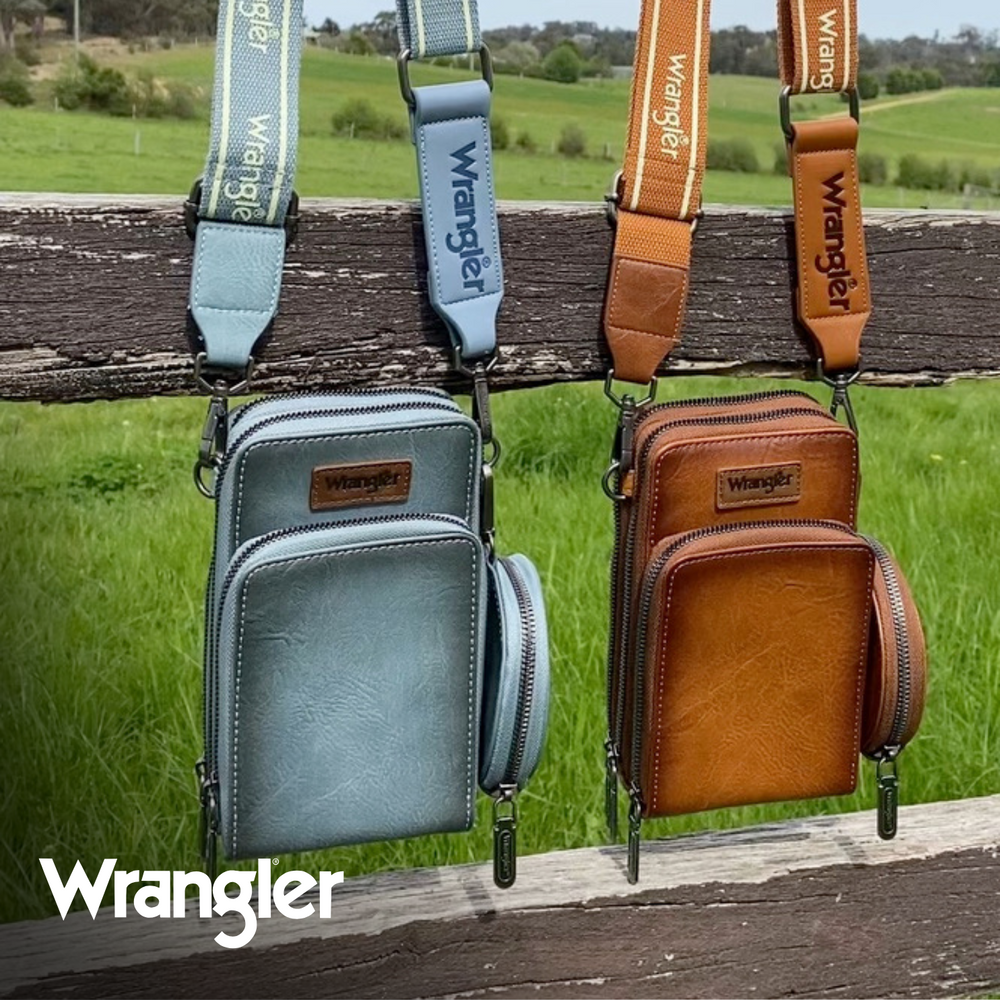 Wrangler Phone Wallet Bag & Coin Purse Set X4S2976BAG - LIGHT BLUE or TAN