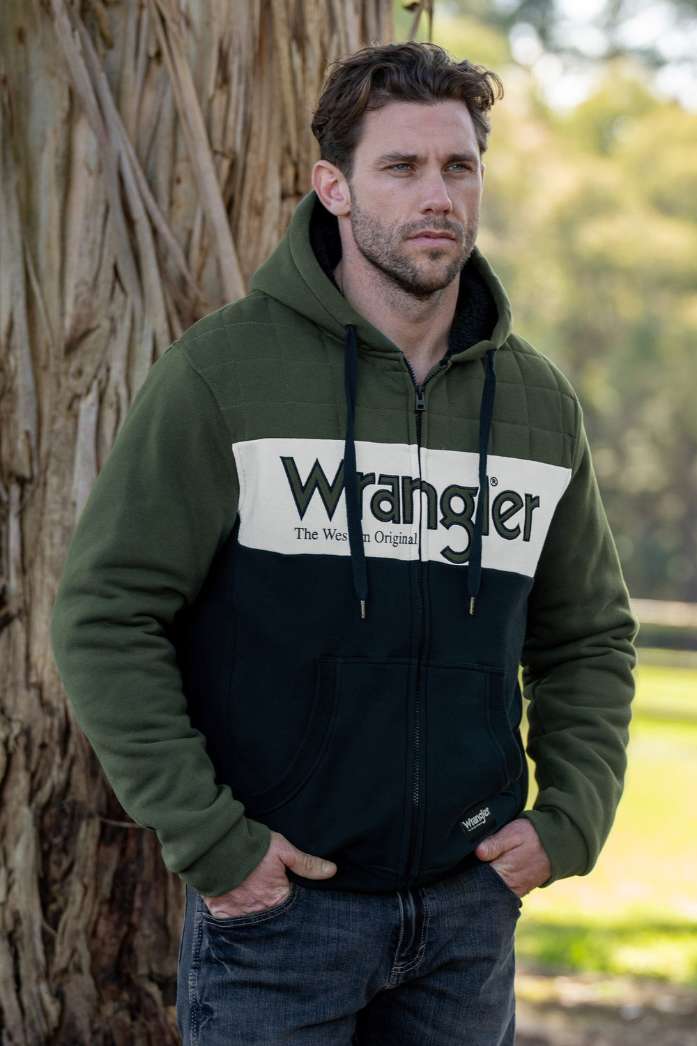 Wrangler Mens Elliot Zip Up Hoodie - Navy Cypress - X4W1778029