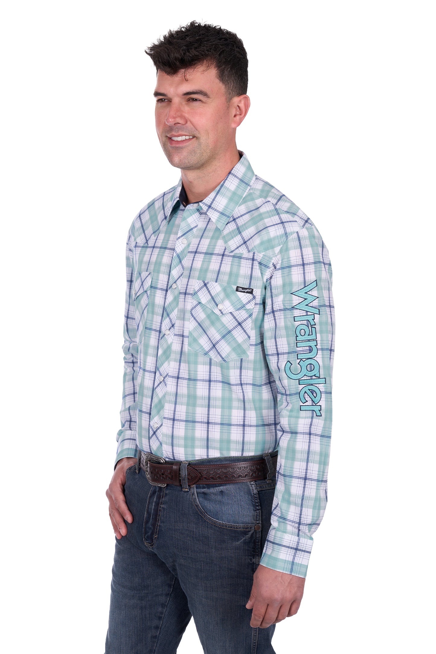 Wrangler Mens Jacob Logo LS Dress Shirt X5S1111364