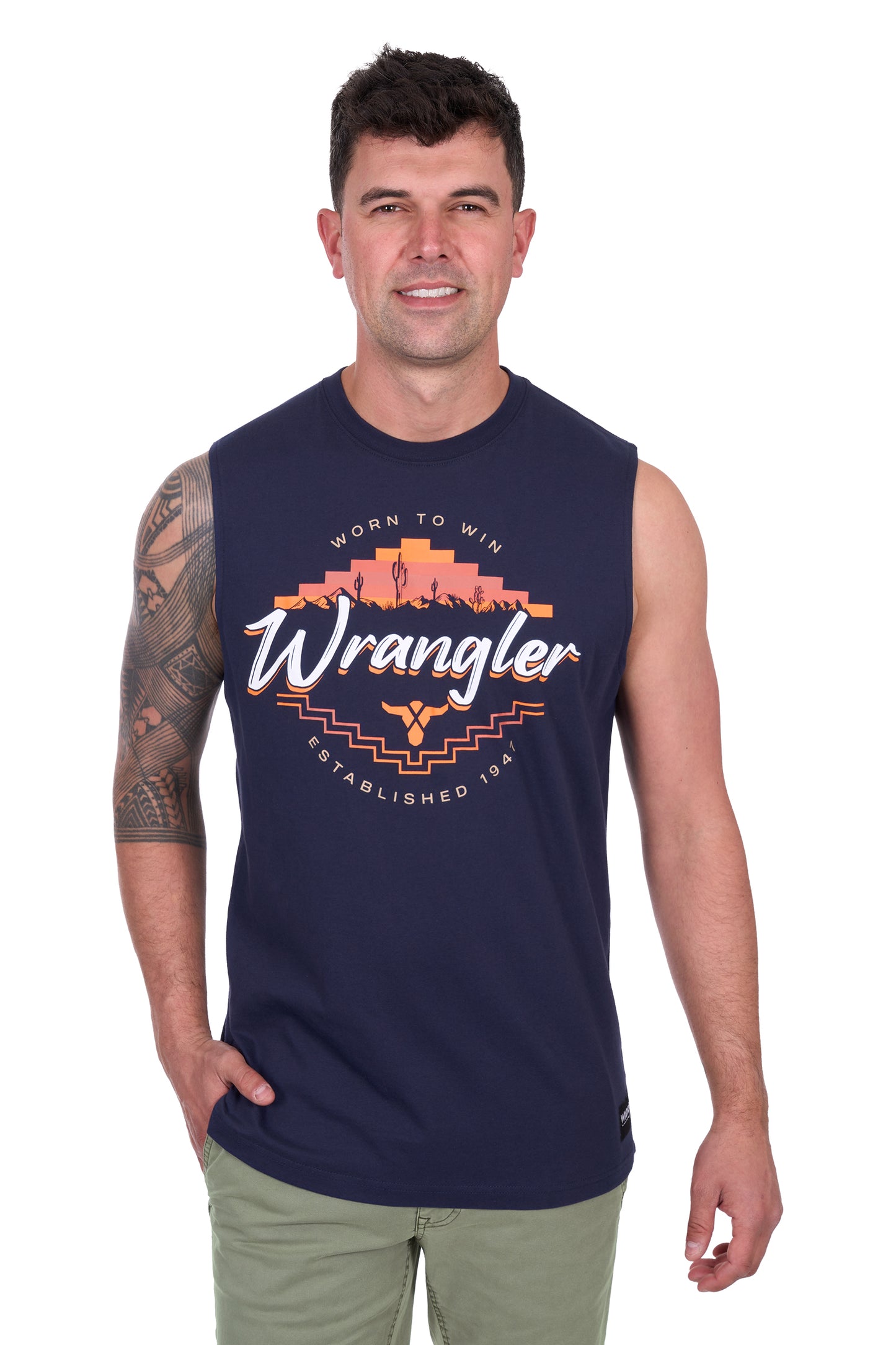Wrangler Mens Mario Muscle Tank X5S1572395