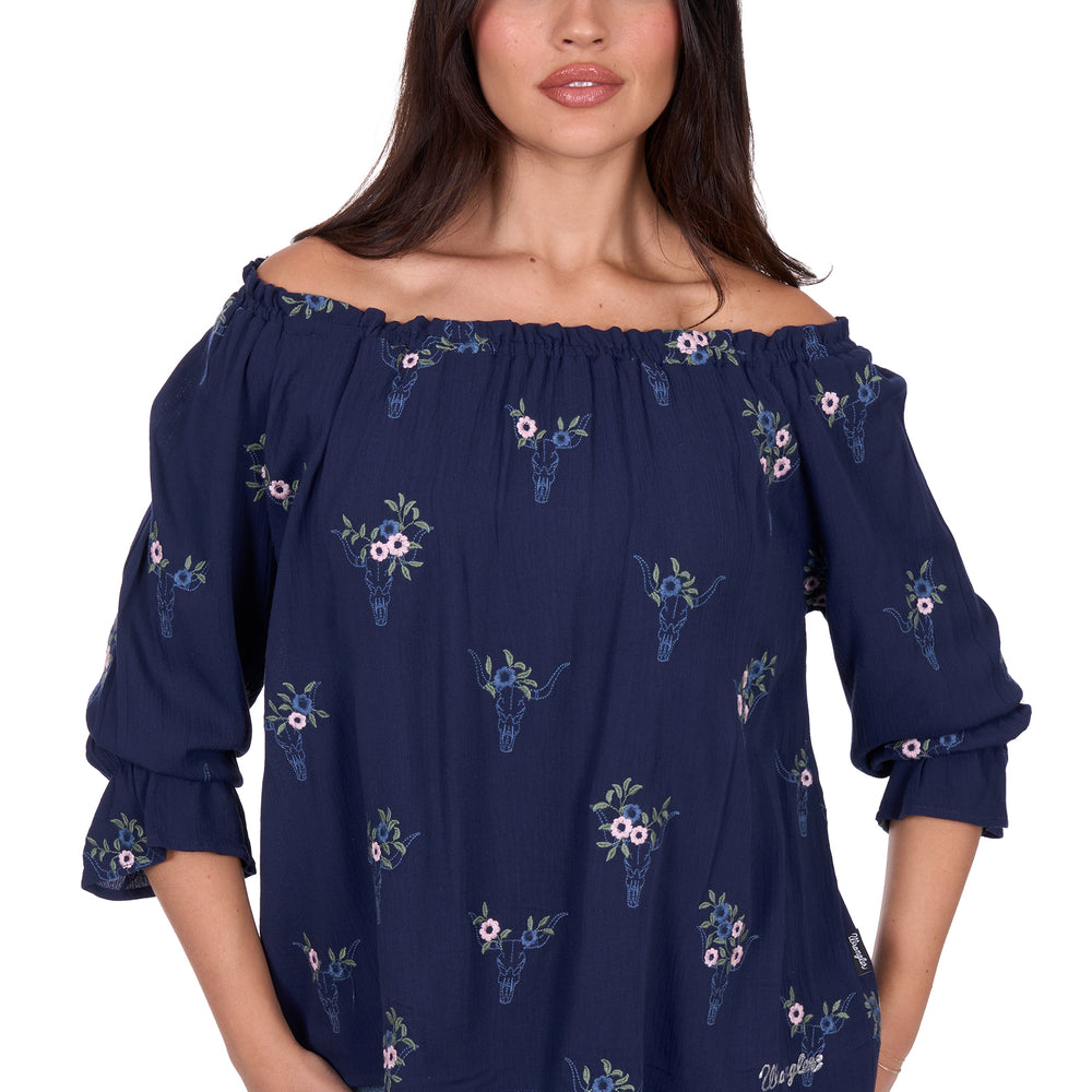 Wrangler Womens Camilla 3/4 Sleeve Blouse X5S2523448