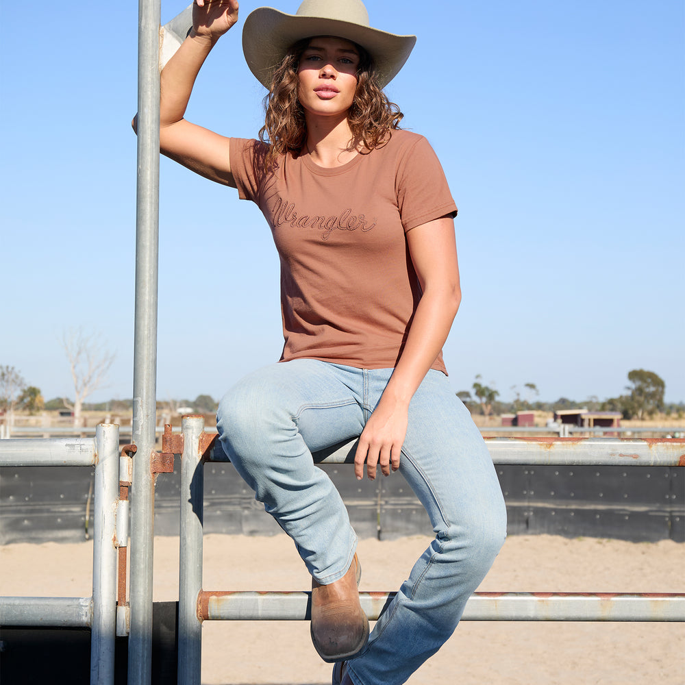 Wrangler Womens Texas Tee Shirt - Copper X5S2598460