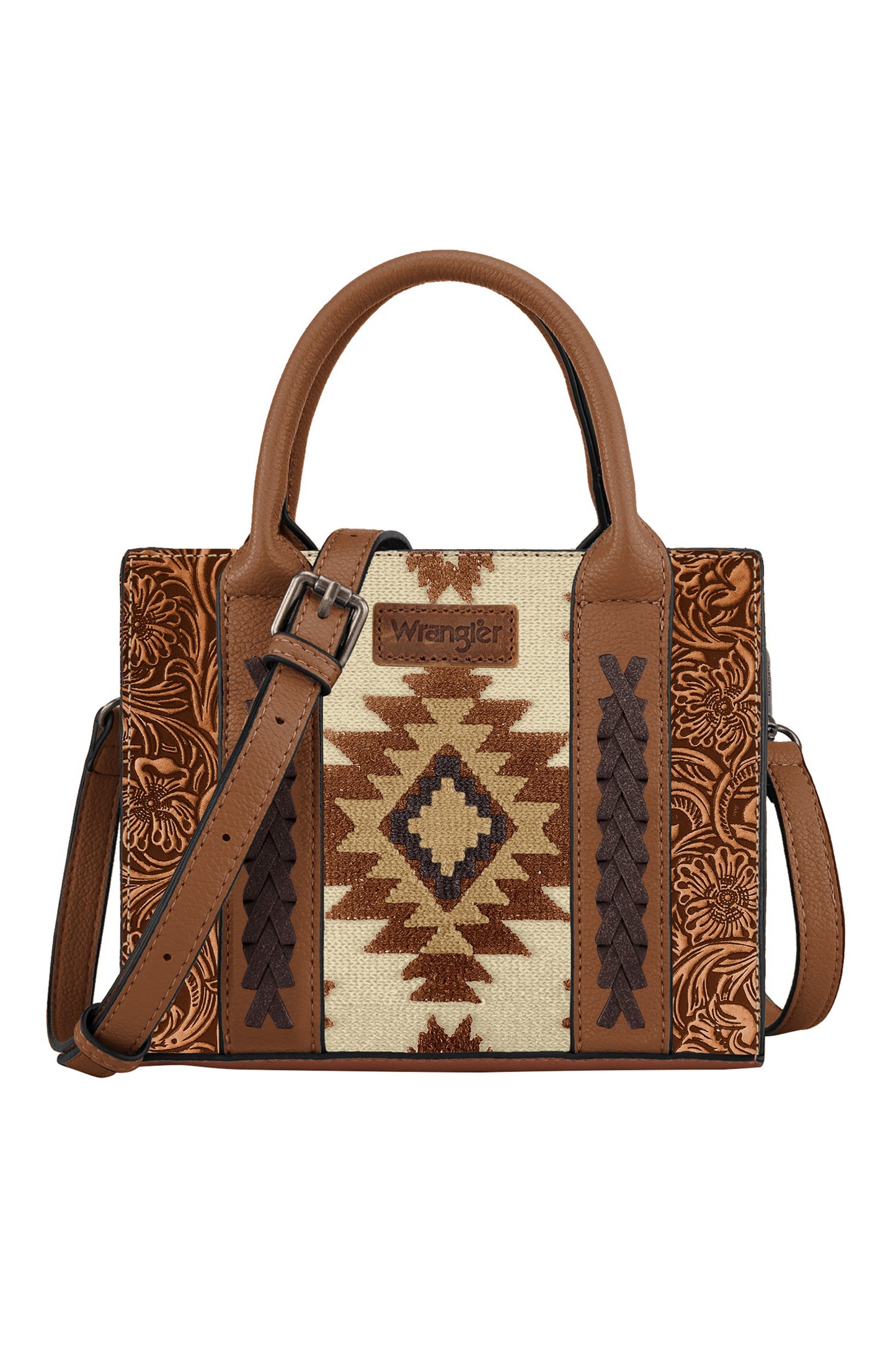 Wrangler Aztec Tooled Crossbody Bag - Tan X5S2922BAG