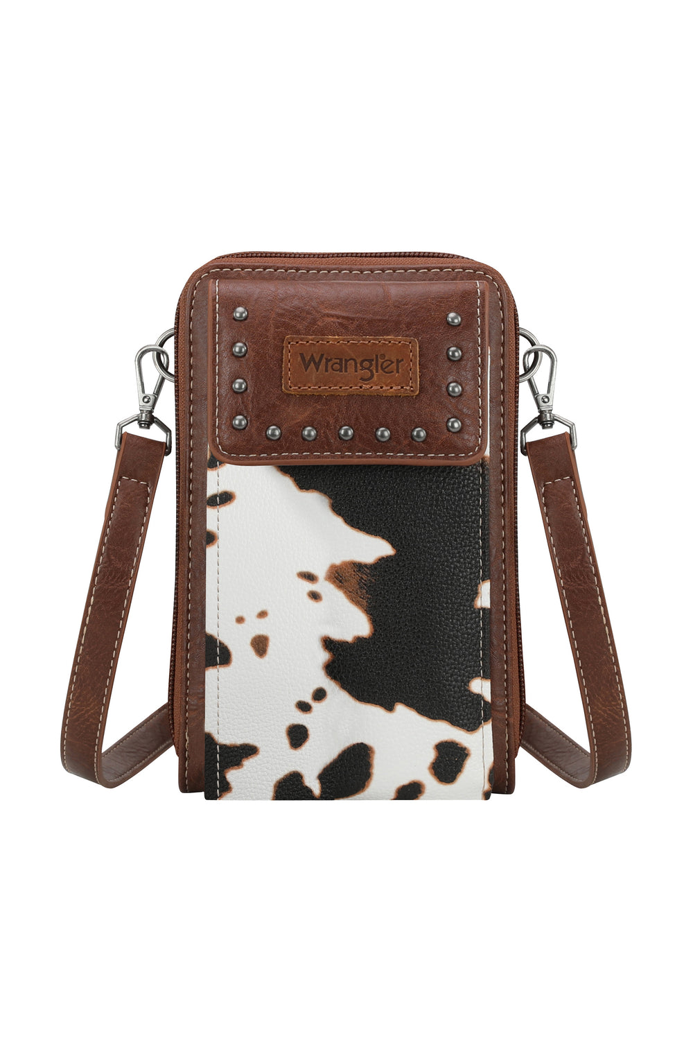 Wrangler Cow Print Phone Wallet - Dark Tan X5S2929WLT