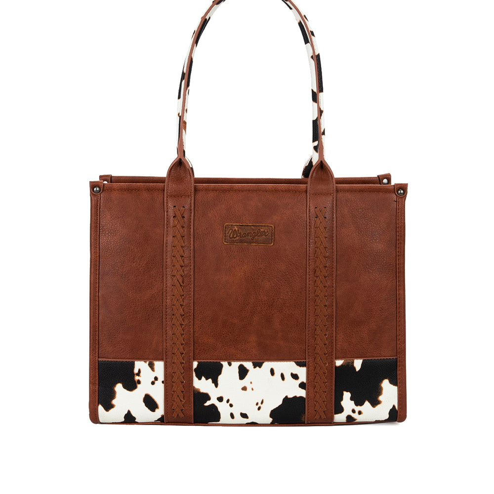 Wrangler Cow Print Tote Bag - Dark Tan X5S2935BAG