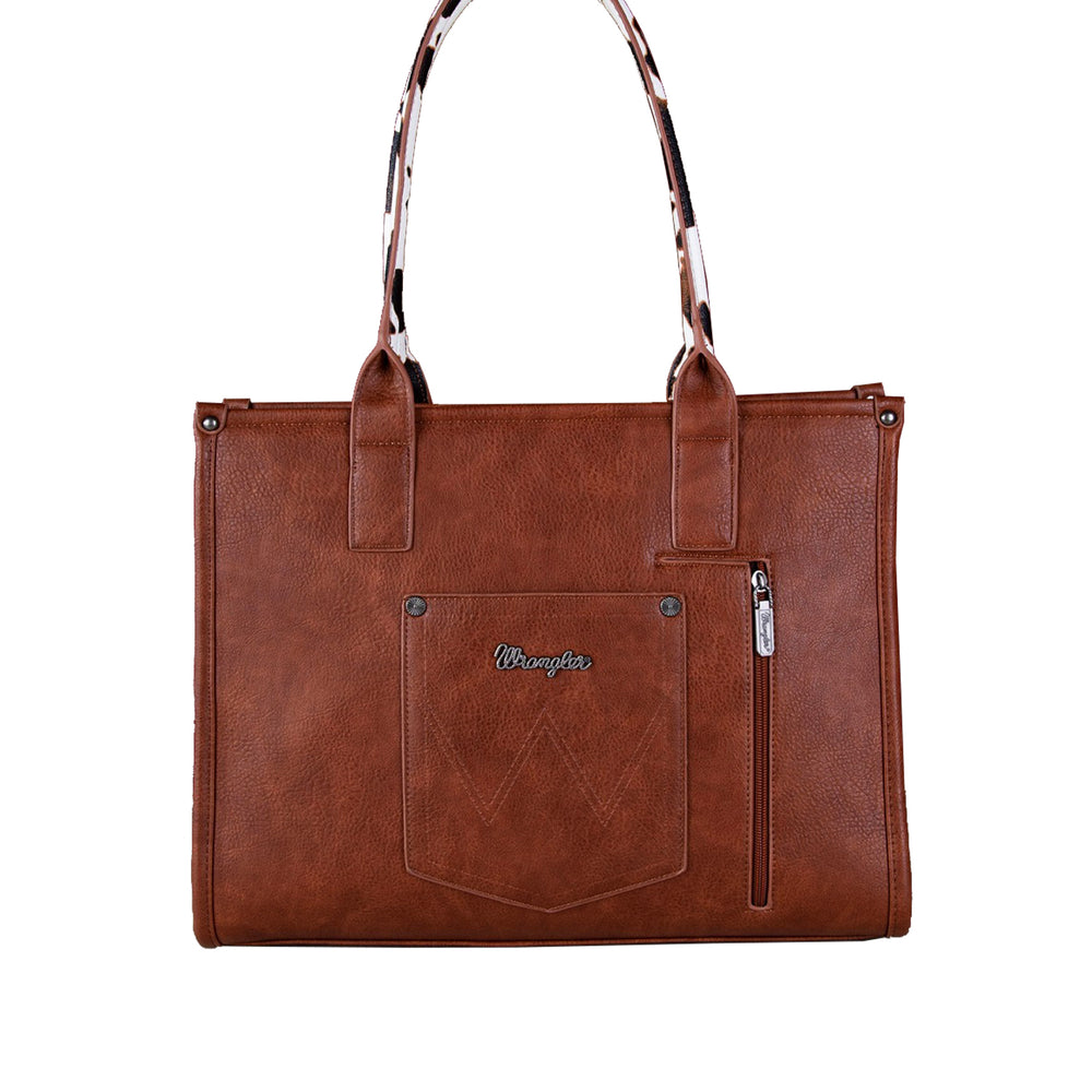 Wrangler Cow Print Tote Bag - Dark Tan X5S2935BAG