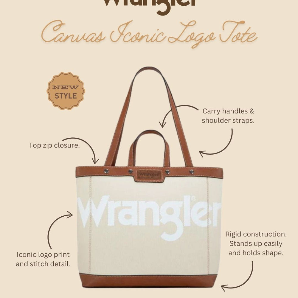 
                      
                        Wrangler Canvas Iconic Logo Tote - Natural X5W2985BAG
                      
                    