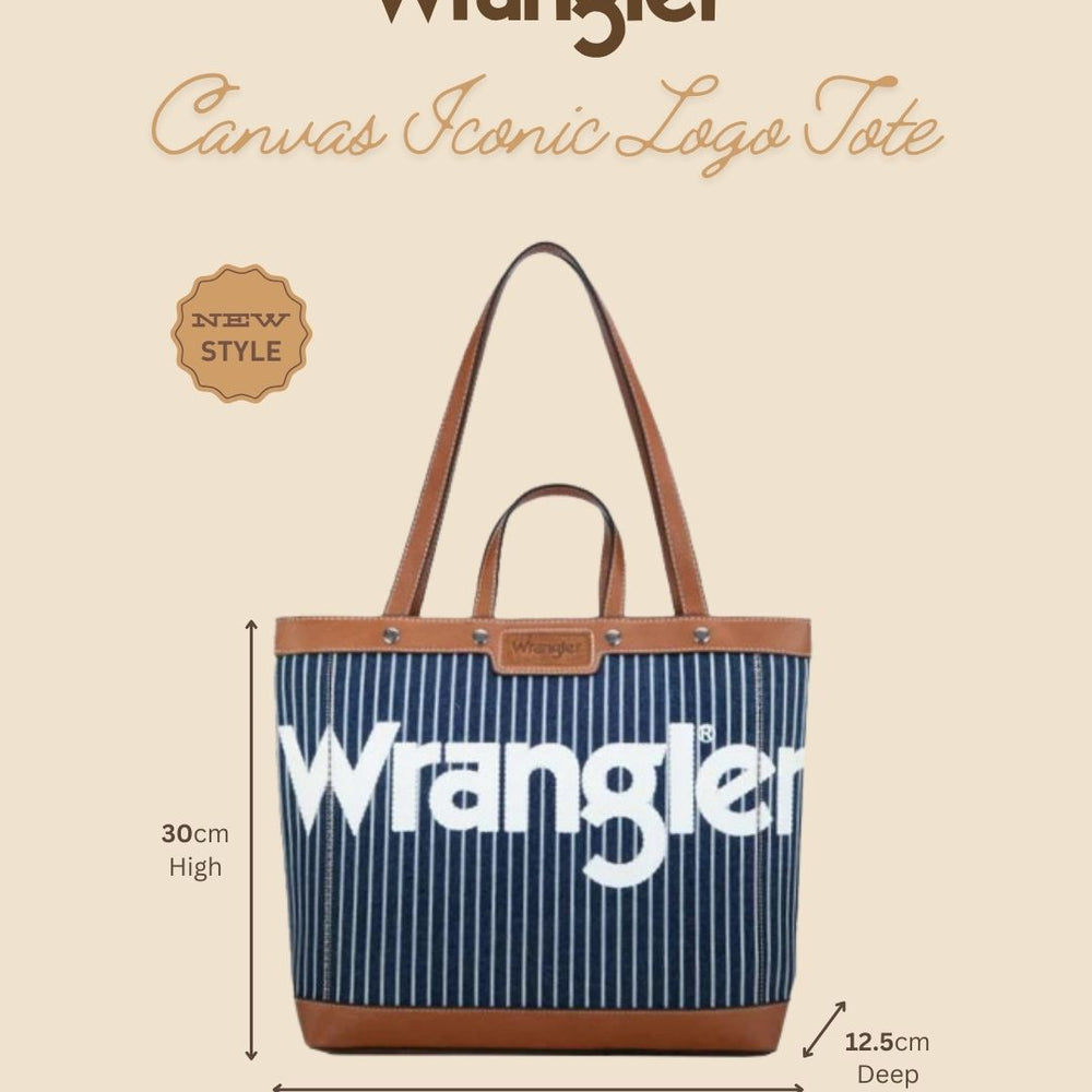 Wrangler Canvas Iconic Logo Tote - Navy/White X5W2985BAG