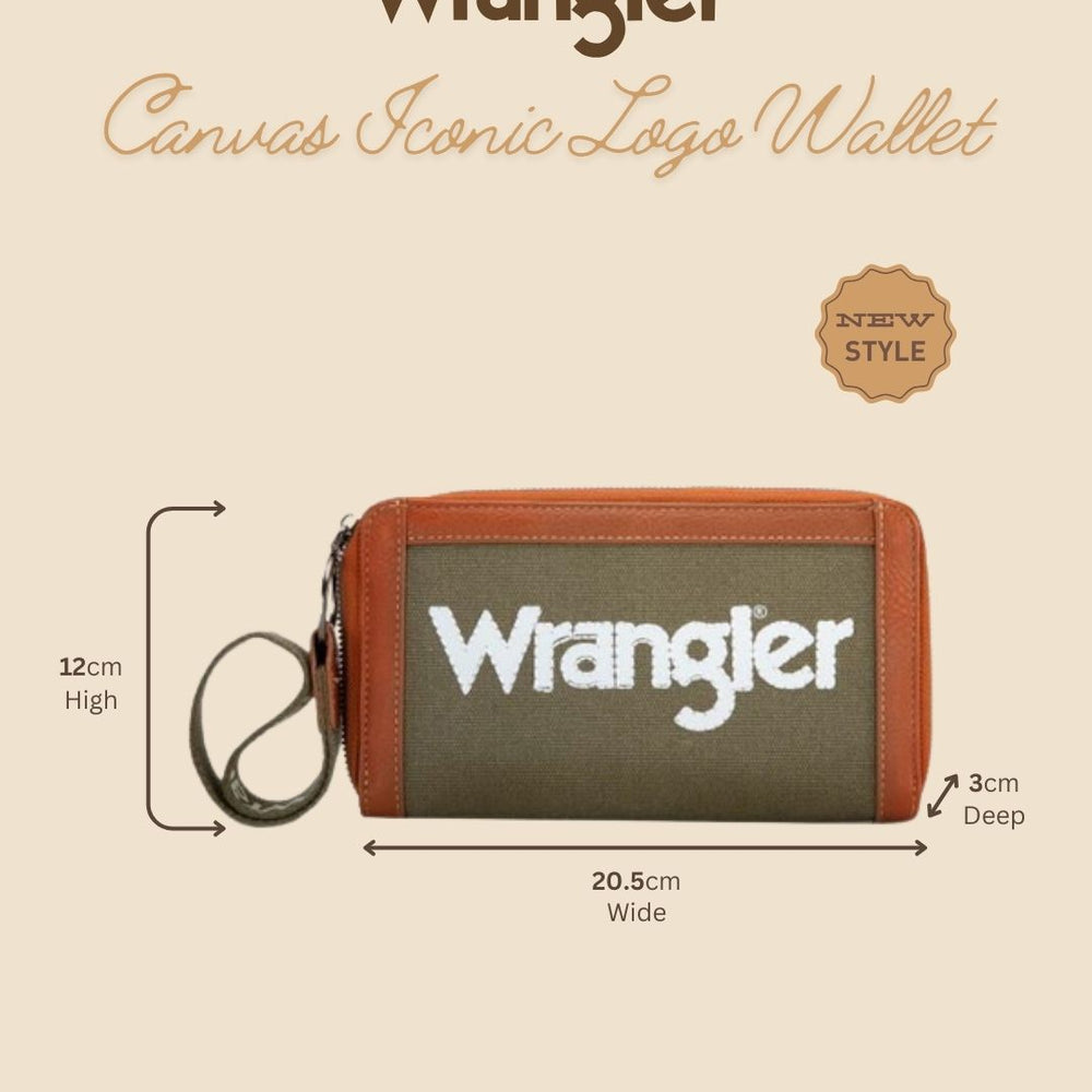 Wrangler Canvas Iconic Logo Wallet - Khaki  X5W2986WLT