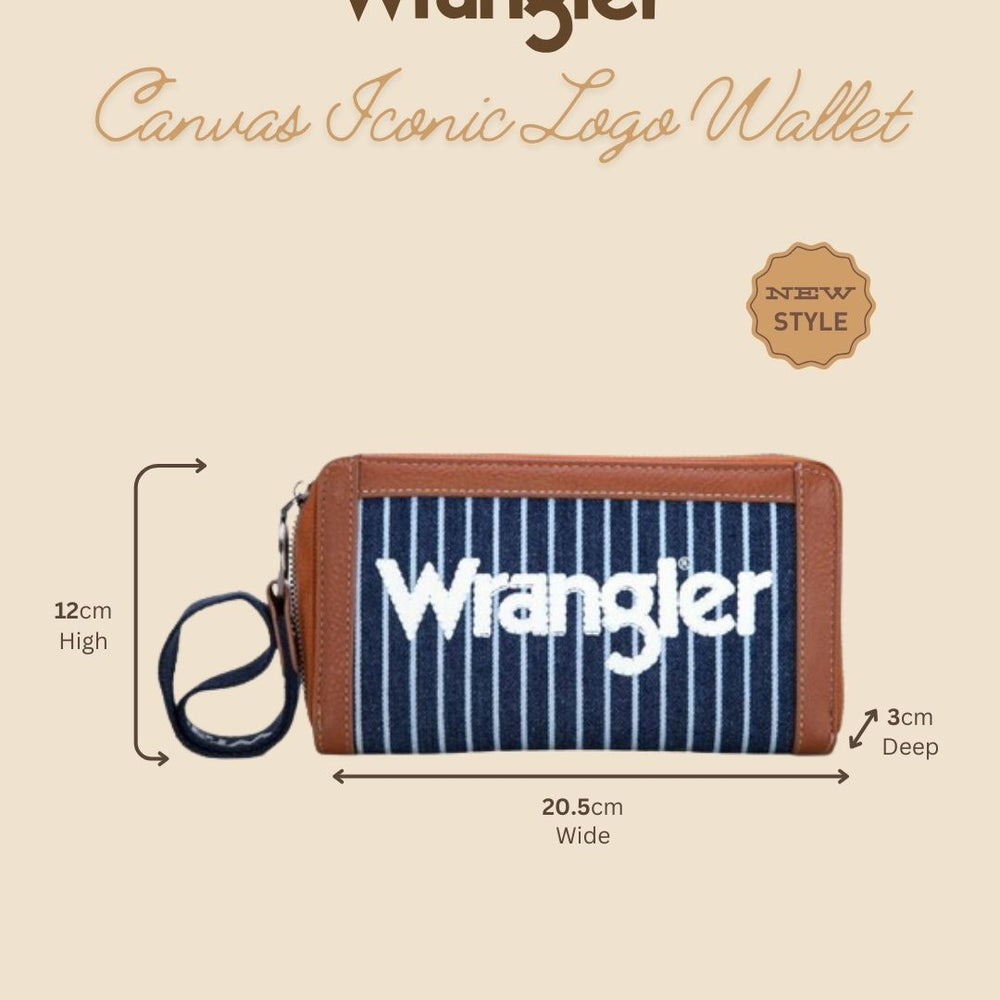 Wrangler Canvas Iconic Logo Wallet - Navy / White  X5W2986WLT