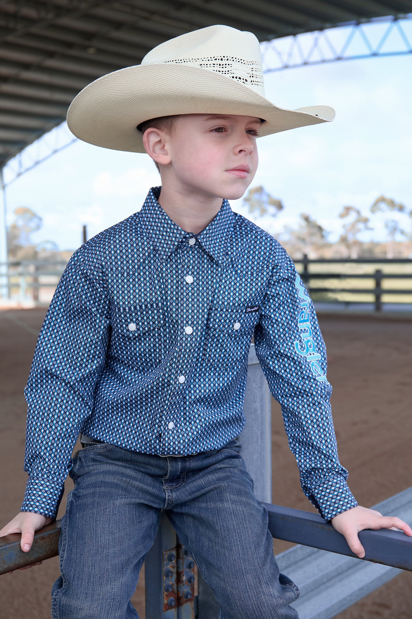 Wrangler Boys Kyle Logo LS Shirt - X6W3111481