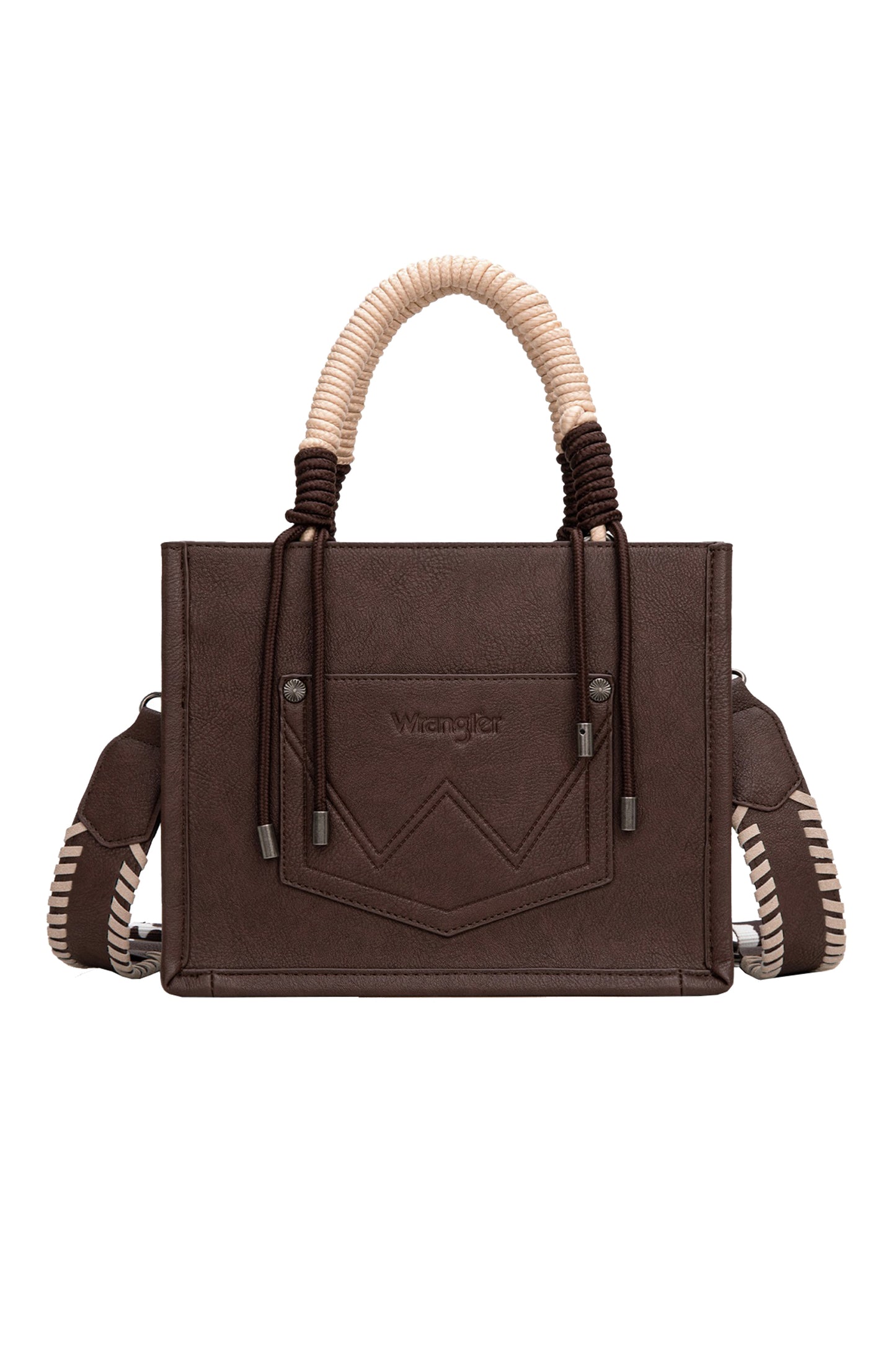 Wrangler Cow Print Tassel Crossbody Bag - Chocolate X6W4901BAG