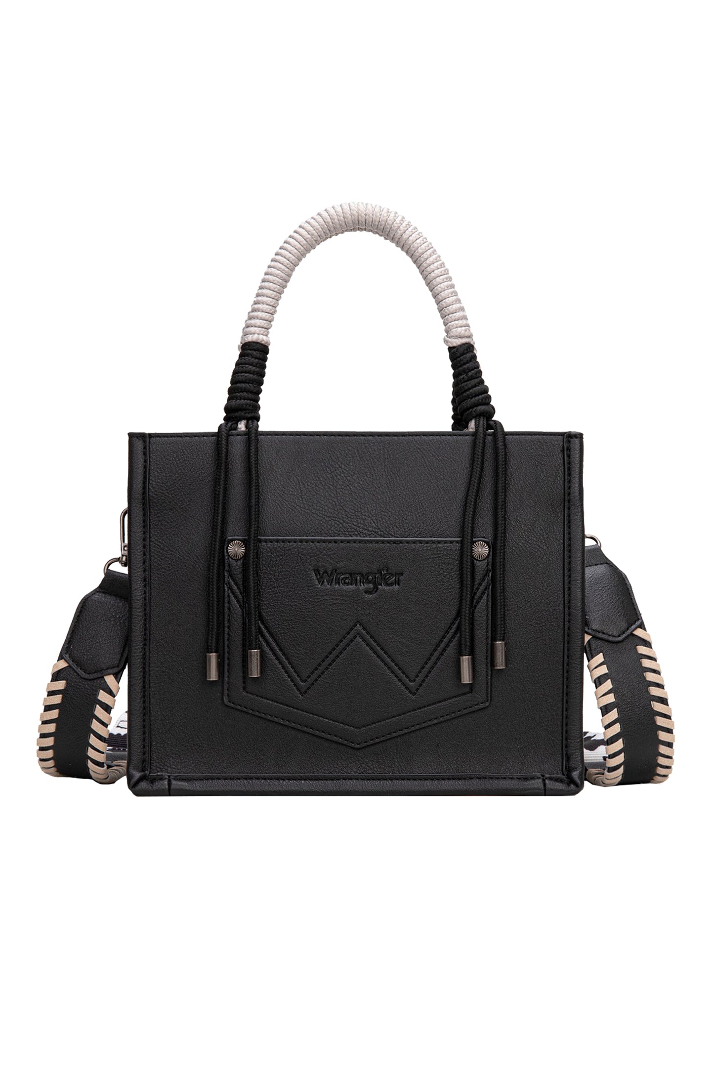Wrangler Cow Print Tassel Crossbody Bag - Black X6W4901BAG