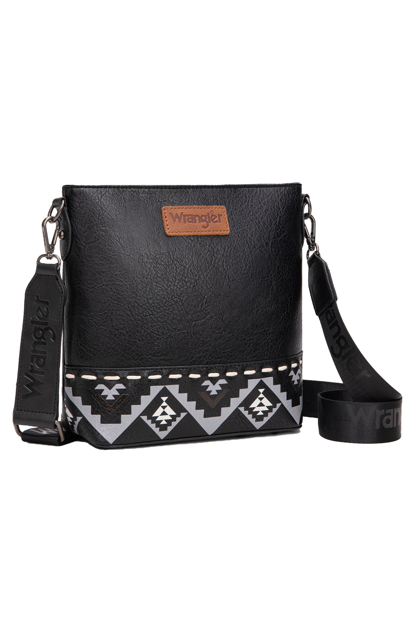 Wrangler Lana Aztec Print Crossbody Bag - Black X6W4914BAG
