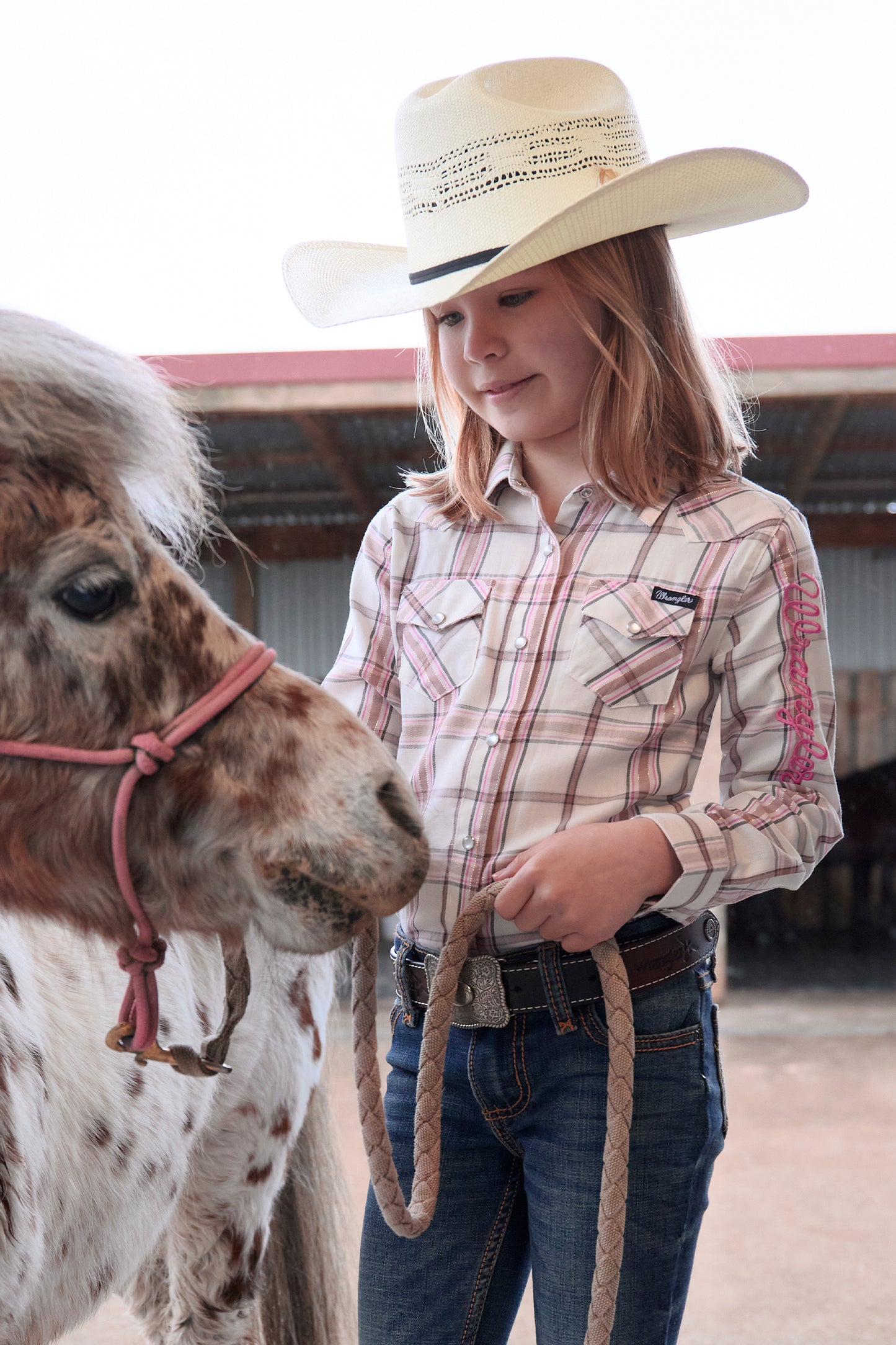 Wrangler Girls Henley Logo LS Shirt - X6W5127562
