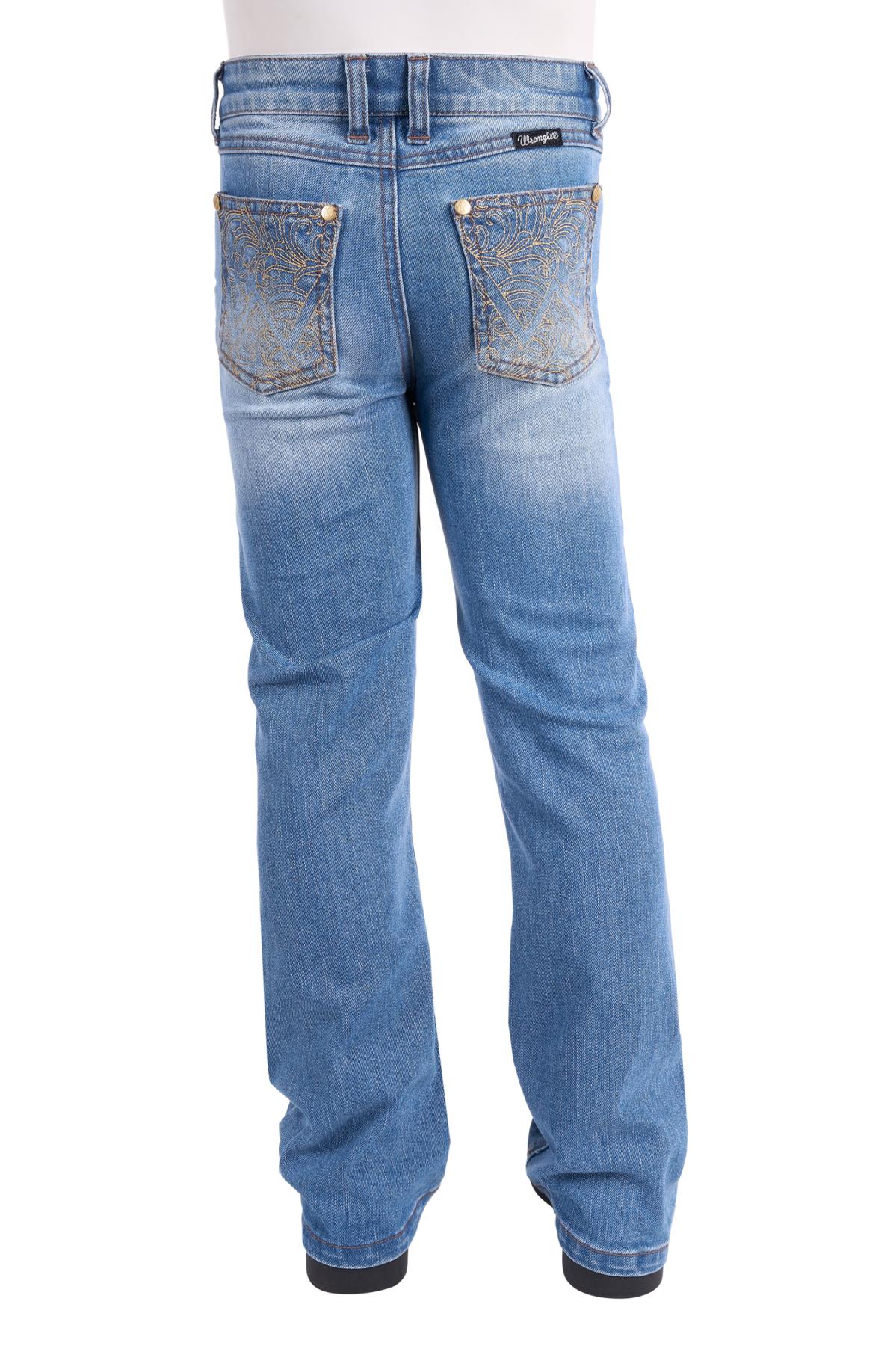 Wrangler Girls Lucy Boot Cut Jeans - Faded Blue XCP5201719