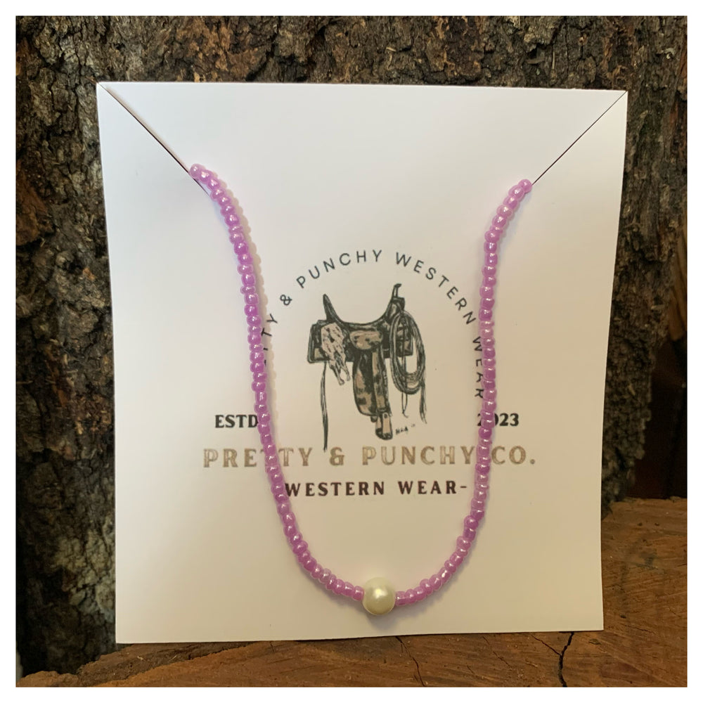 Pretty N Punchy Western Wear Choker - Light Purple Pearl