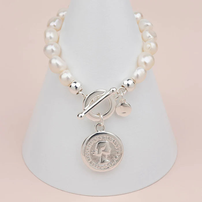 
                      
                        Lillyco Australia Limited Edition Silver Coin Pearl Bracelet | L1829BS
                      
                    