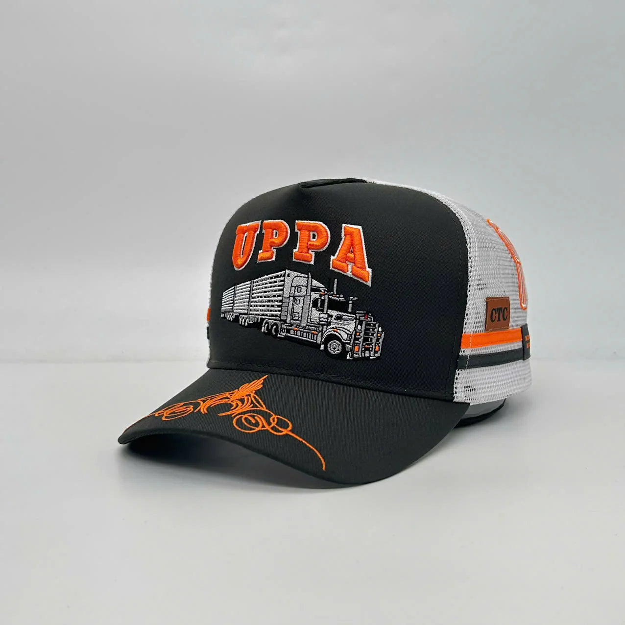 CTC Uppa Trucker Cap - Charcoal Grey + Orange