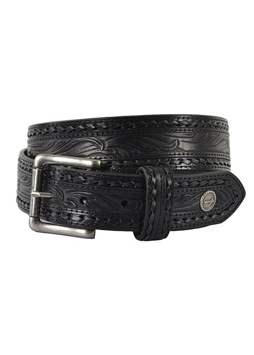 Wrangler Mens Tooled Kyle Belt - Black