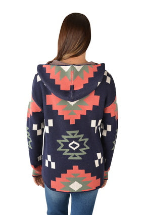 Pure Western Womens Khloe Knitted Pullover - Navy / Multi