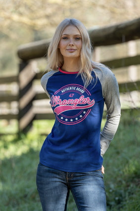 Wrangler Womens Sierra L/S Baseball Raglan Tee