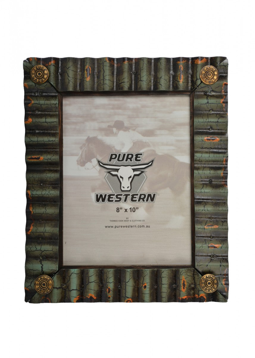 Pure Western Shotgun Shell Corrugated Iron Picture Frame 8x10 - P1S1942GFT