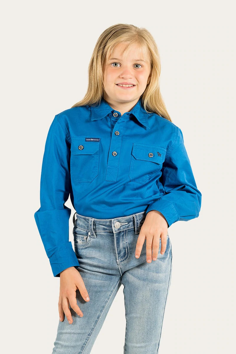 Ringers Western Kids Ord River Work Shirt - Snorkel Blue