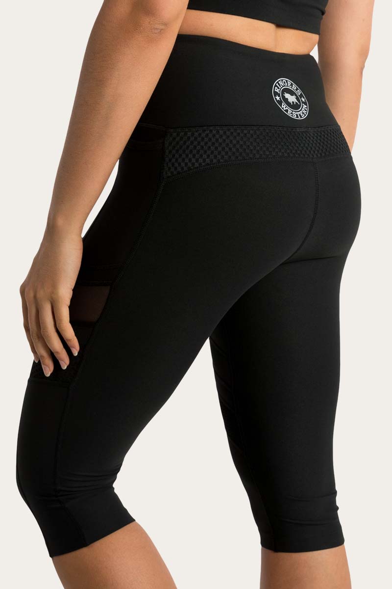 Ringers Western Womens Kendra High Rise 3/4 Tights - Black