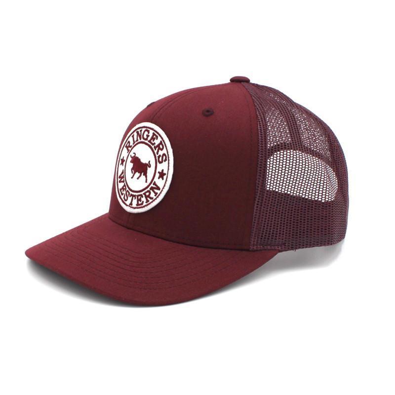 Signature Bull Trucker Burgundy with Burgundy & White Patch