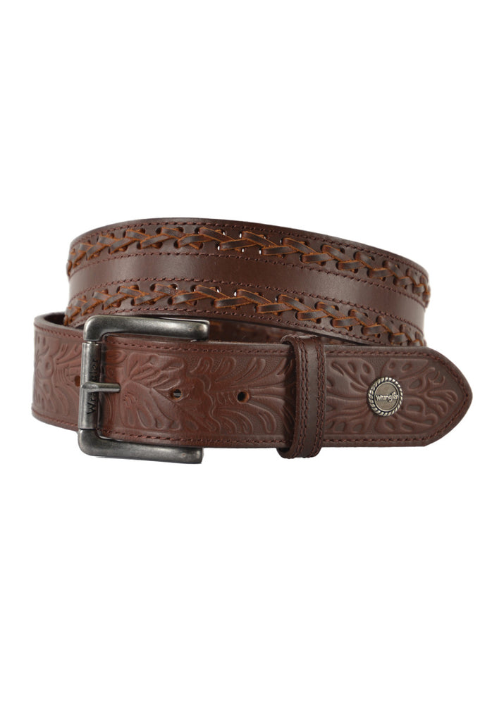 Wrangler Mens Barkers Belt - Dark Tan