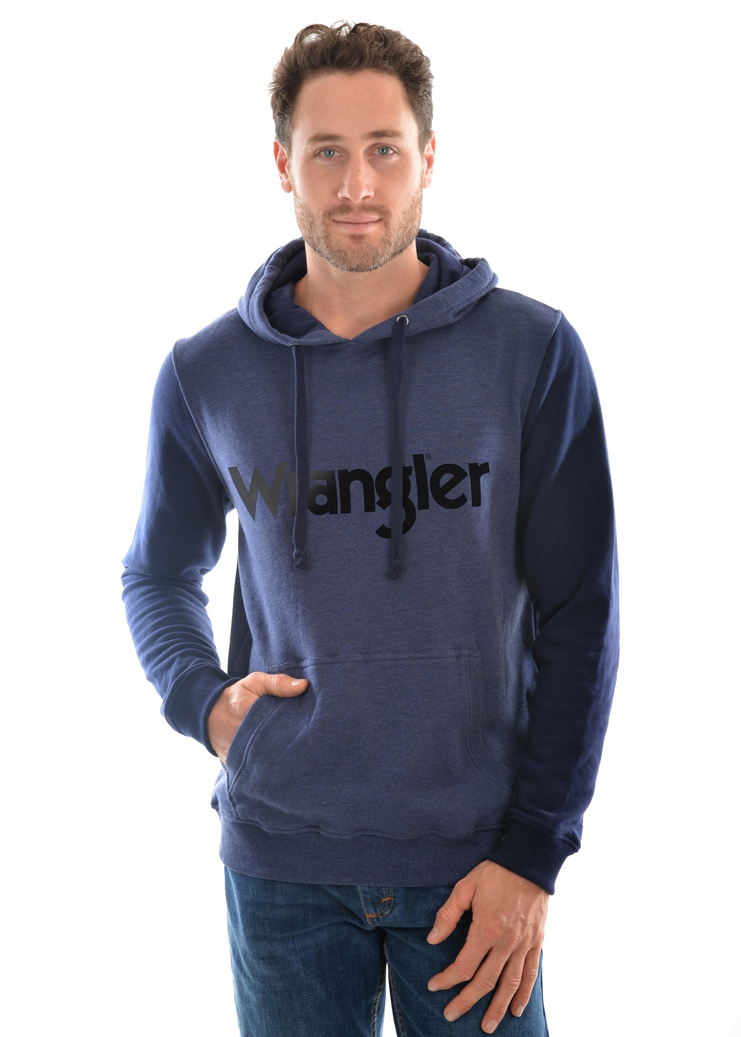 Mens Wrangler Logo Pullover Hoodie