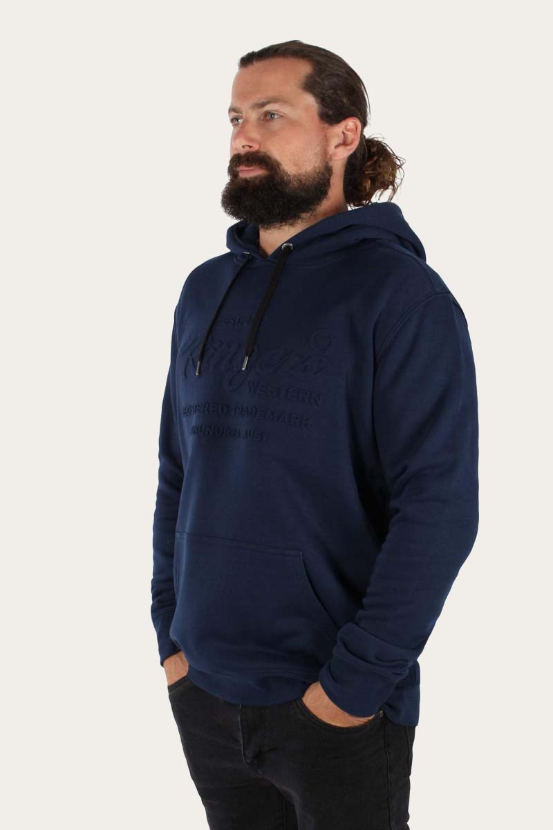 Ringers Western Mens Carnarvon Embossed Hoodie - Ink