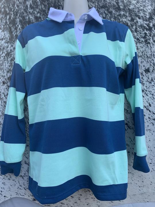 Rugby Jumper - Sailor Blue & Mint Stripe