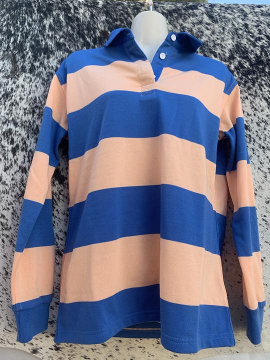 Rugby Jumper - Royal Blue & Peach Stripe