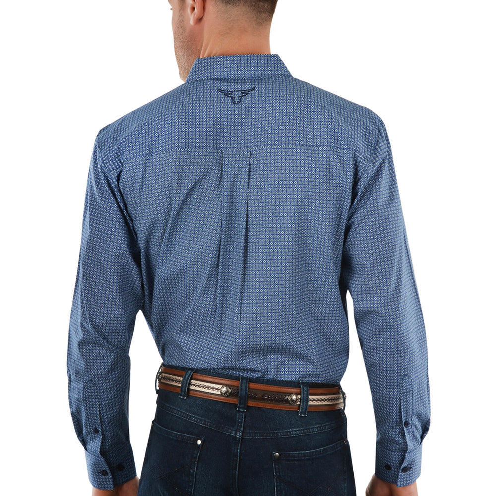 Mens Trevor Print Button Down L/S Shirt