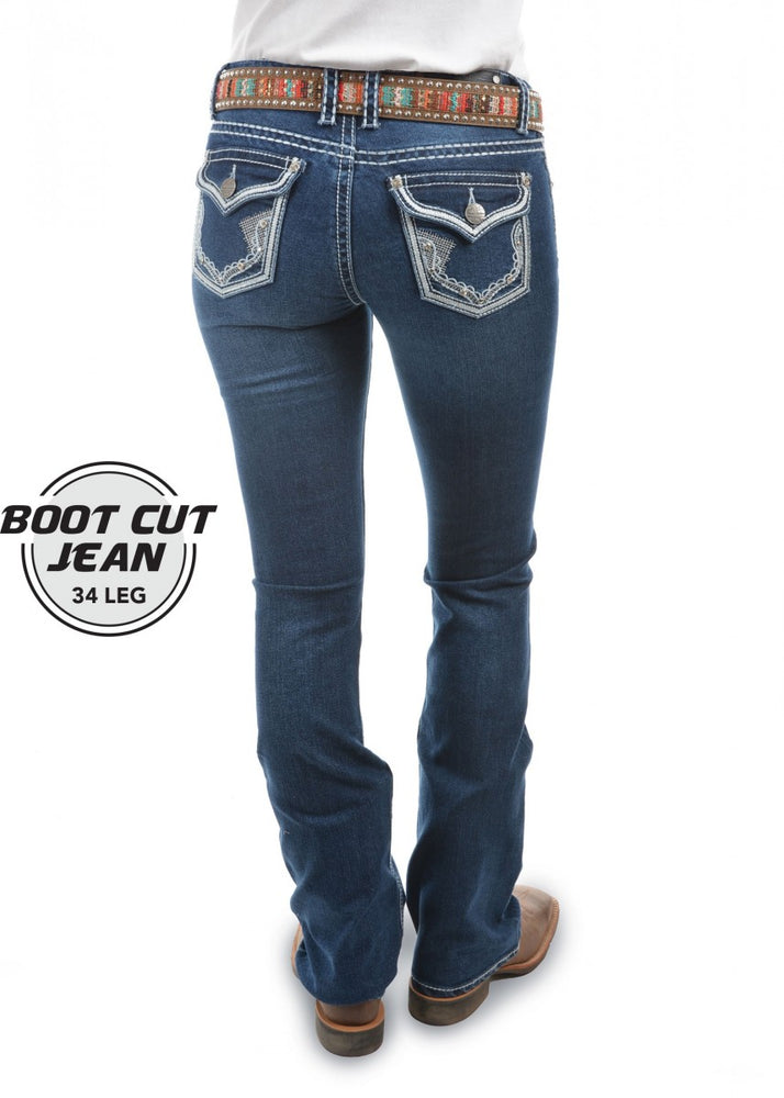 Womens Pure Western Selina Boot Cut Jeans - 34 Leg