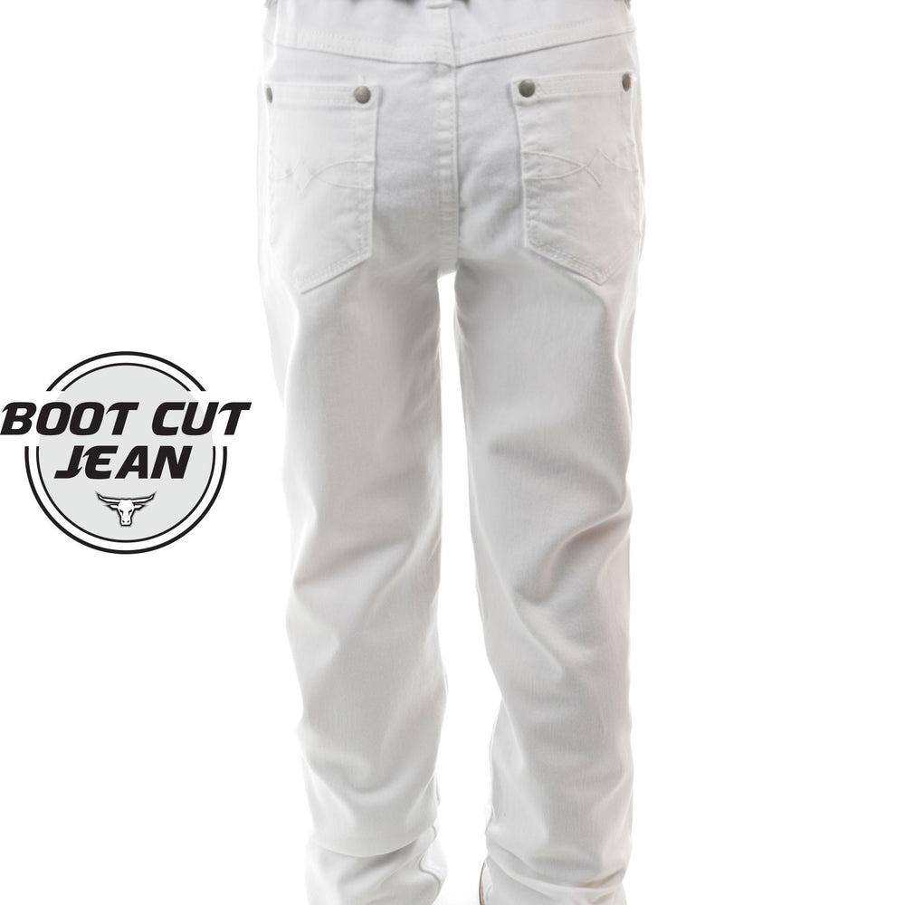 Kids Pure Western White Riding Jeans