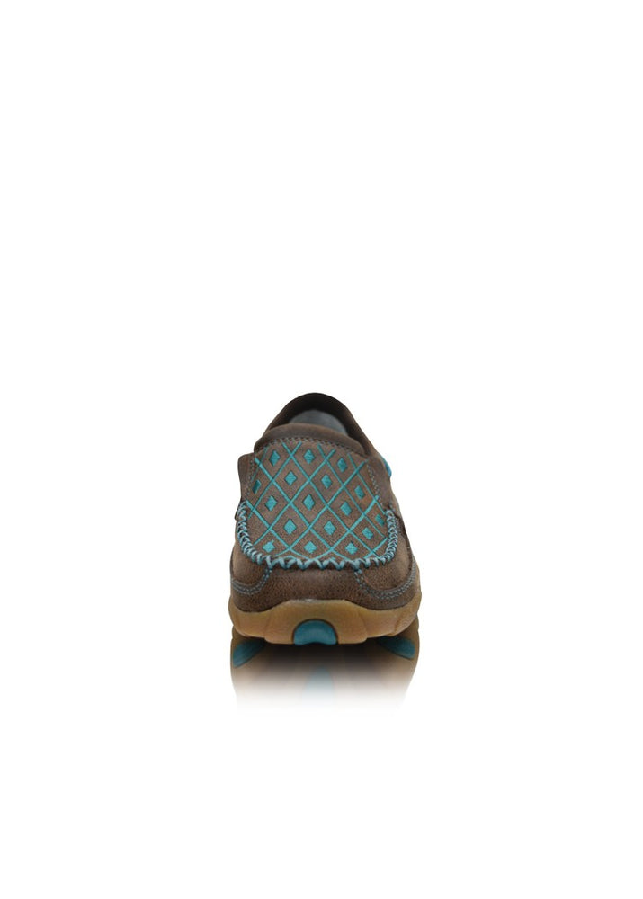 Womens Casual Driving Mocs - Brown / Turquoise TCWDMS005